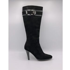 Cole Heeled Boots 8B Knee High Black Suede